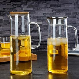 凉水壶玻璃扎壶 耐热高温冷水壶家用果汁凉杯瓶大容量水杯套装