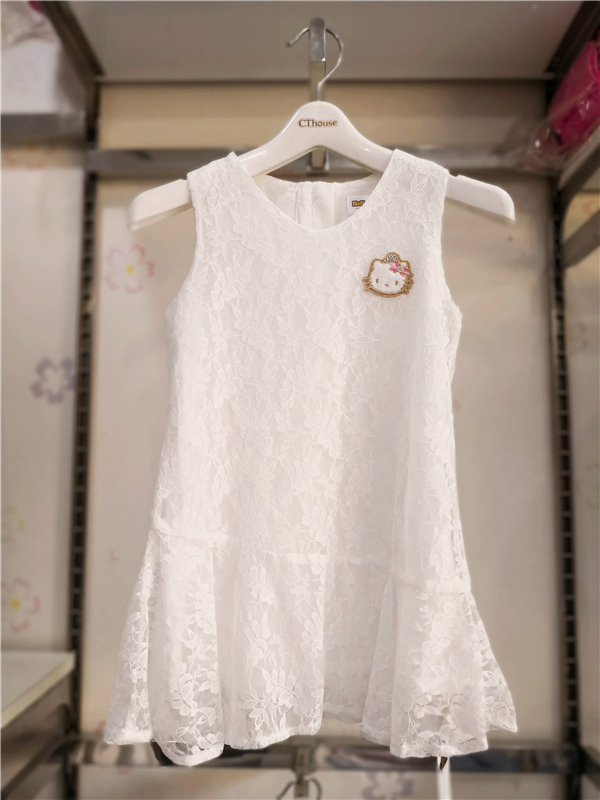 可爱蕾丝无袖儿童公主裙子