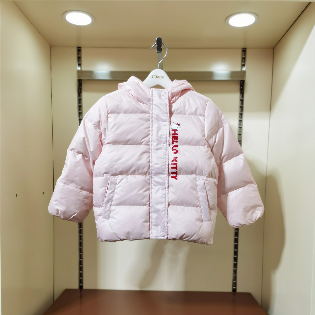 冬季短款连帽白鸭绒保暖拉链衫