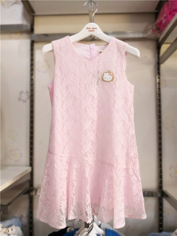 专柜女童蕾丝公主背心裙连衣裙
