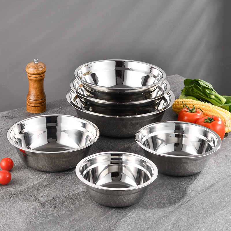 加厚304不锈钢盆食品级家用洗菜盆和面盆汤盆打蛋盆厨房多用盆