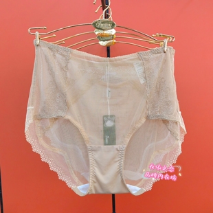 简丝蕾00763高腰蕾丝时尚性感透明网纱包臀纯棉底档舒适透气内裤