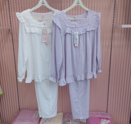 花丛丽影35112041女士睡衣梭织棉提花夏薄款休闲套装可外穿家居服