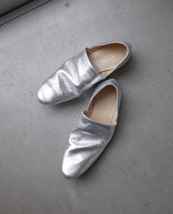 原创设计师牛皮手工简洁一脚蹬单鞋 Chouette银裂纹牛皮 WORK HOME