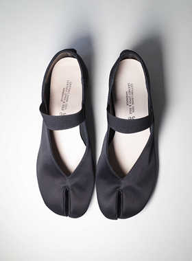 HOME WORK手工女鞋复古真丝缎面平底分趾鞋忍者tabi一字带女鞋