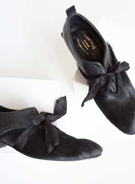 --HOME WORK-- prefall 早秋系列三  牛皮方跟马毛系带皮鞋