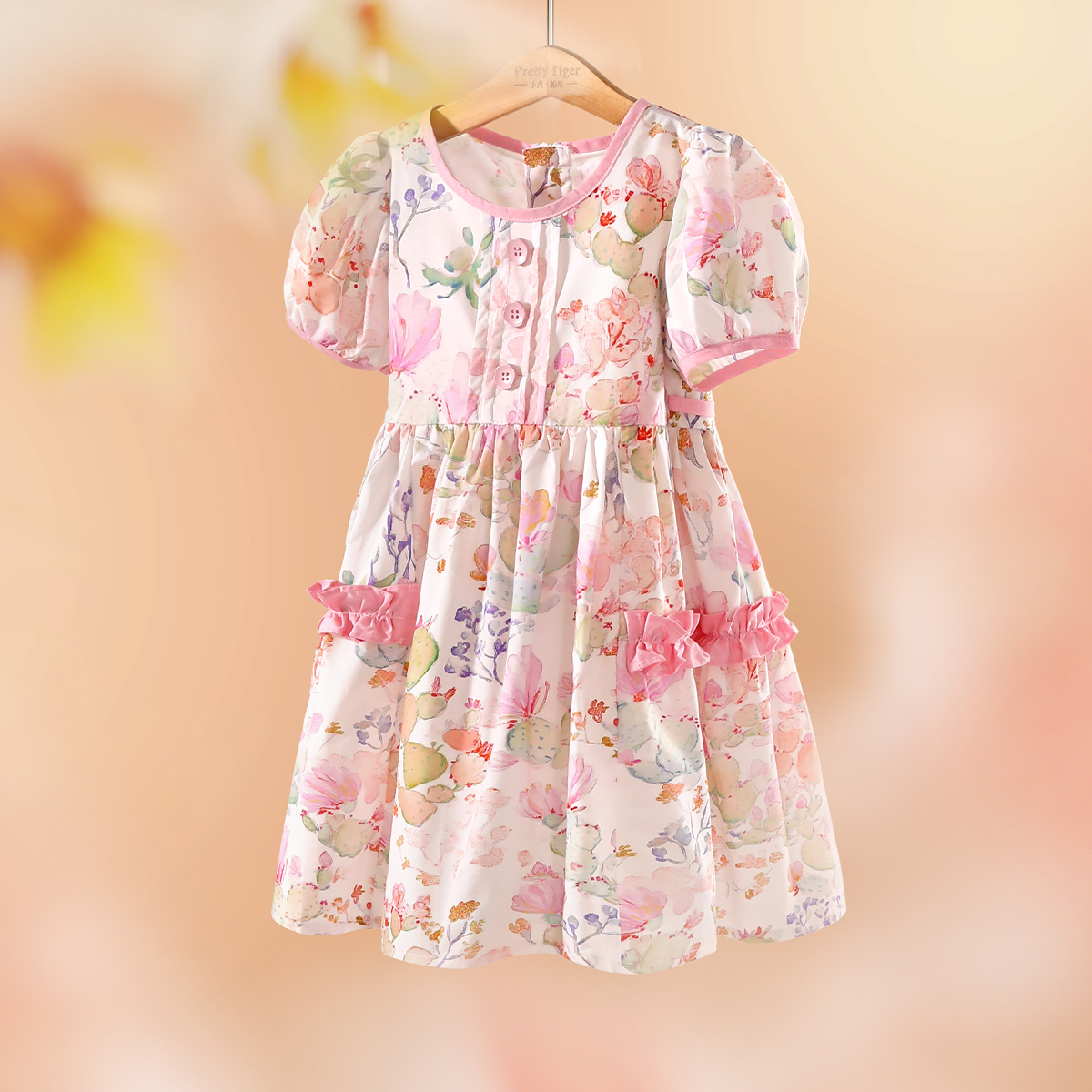 女童印花连衣裙夏装新款