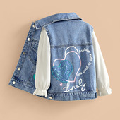 小虎帕蒂女童背心春夏休闲背心坎肩洋气中大童爱心亮片牛仔马甲