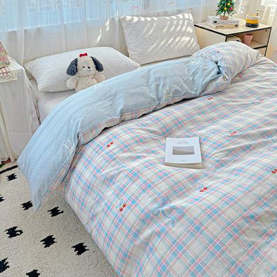 2025新款小清新樱桃宿舍单人全棉被套斜纹双人单被罩150x200x230