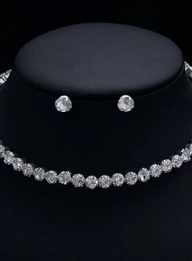 水钻合金水波链女项圈装饰品