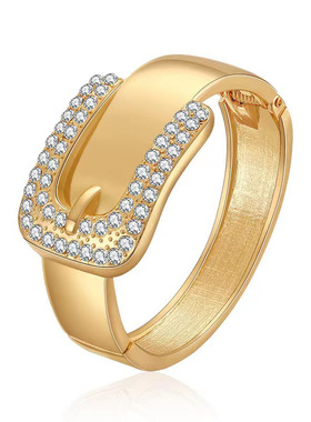 欧美女合金镶水钻开口手镯