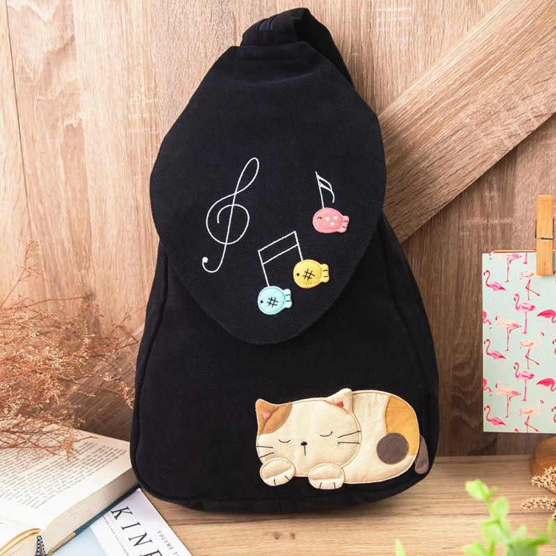 清仓 台湾啵啵猫 610064 可爱猫咪后背包/胸包/斜背单肩双肩包