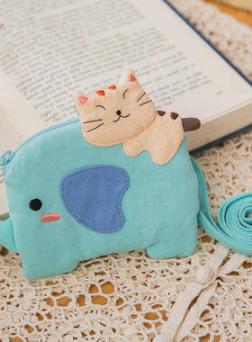 台湾啵啵猫 120065 可爱大象猫咪卡通布学生公交地铁交通卡套