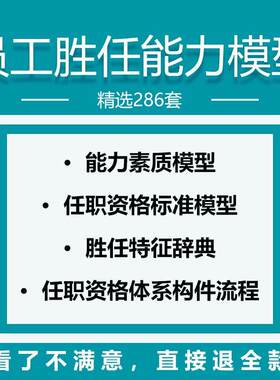 员工胜任力能力素质模型与任职资格实例模板人才职位岗位测评标准