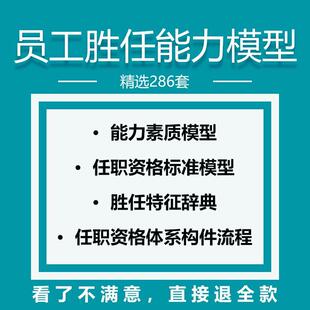 员工胜任力能力素质模型与任职资格实例模板人才职位岗位测评标准