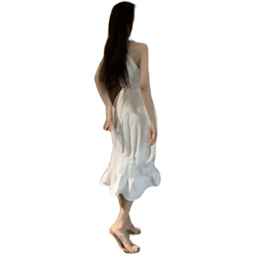 French white sleeveless dress at real price