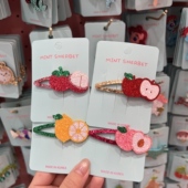 韩国pretty 现货 hairpin细闪可爱水果柠檬苹果山竹BB夹边夹