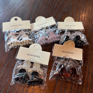 【清仓】韩国 进口中号抓夹 透明玳瑁色碎发发抓迷你纯色侧边发卡