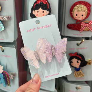 【现货】韩国Pretty Hairpin发饰公主仙气立体蝴蝶鸭嘴夹发夹边夹