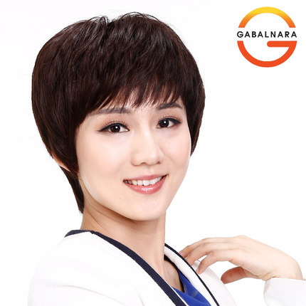 中老年女士真人发假发套 时尚妈妈戴假发 顶心手织舒适透气假发女