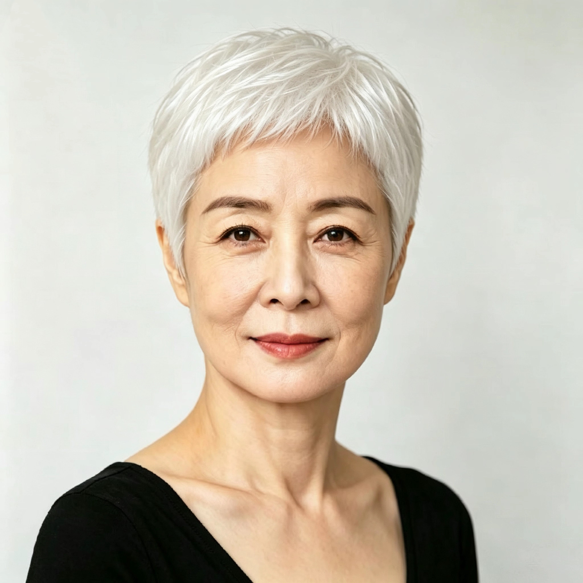 真发短直发老年人假发超短奶奶灰假发白发假发手织顶心女士假发套