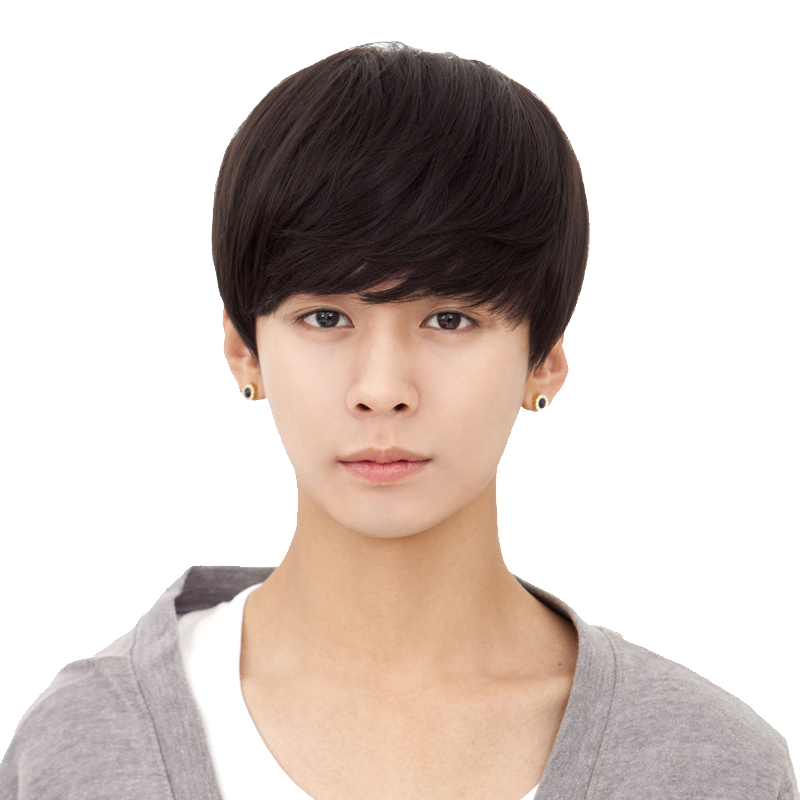 时尚风短直jiafa全手织男生真发