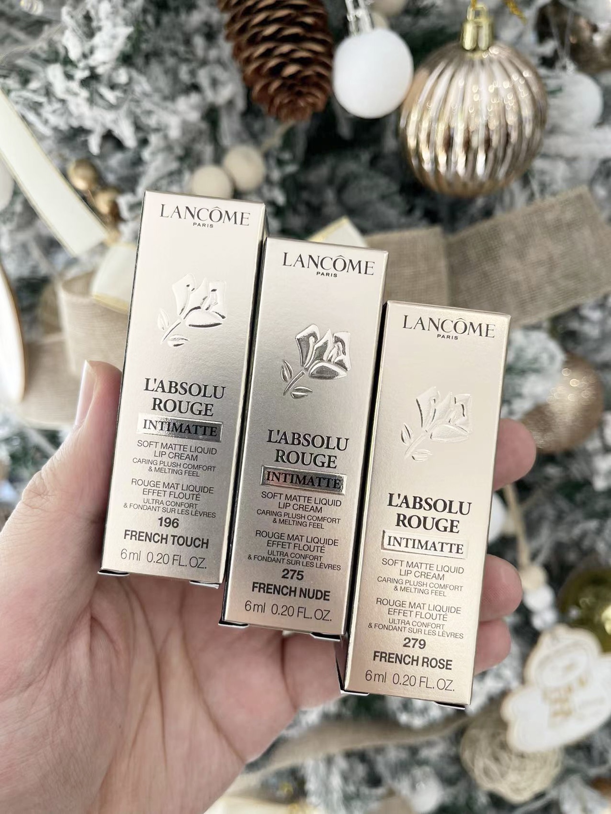 Lancome兰蔻新品裸唇釉新色哑光轻薄275 279 196菁纯口红春夏裸粉