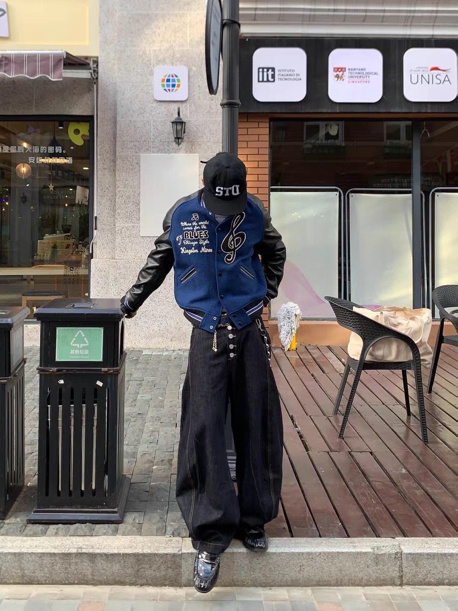 【vibe小子出品】蓝调棒球服Cleanfit单品修身短款立领夹克外套潮