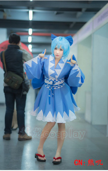 慧龙cosplay  东方Project 笨蛋9 琪露诺 cosplay服装 和服现货