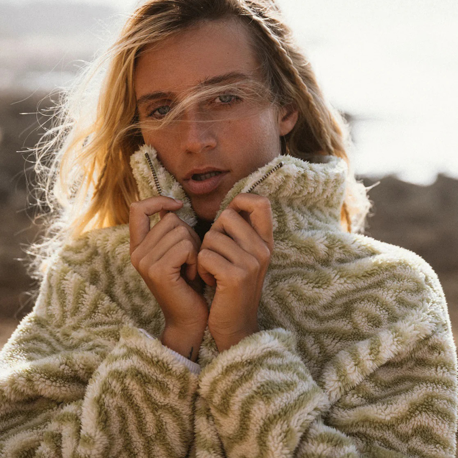 【孤品链接】澳洲出口原单 羊羔绒半拉链套头卫衣外套