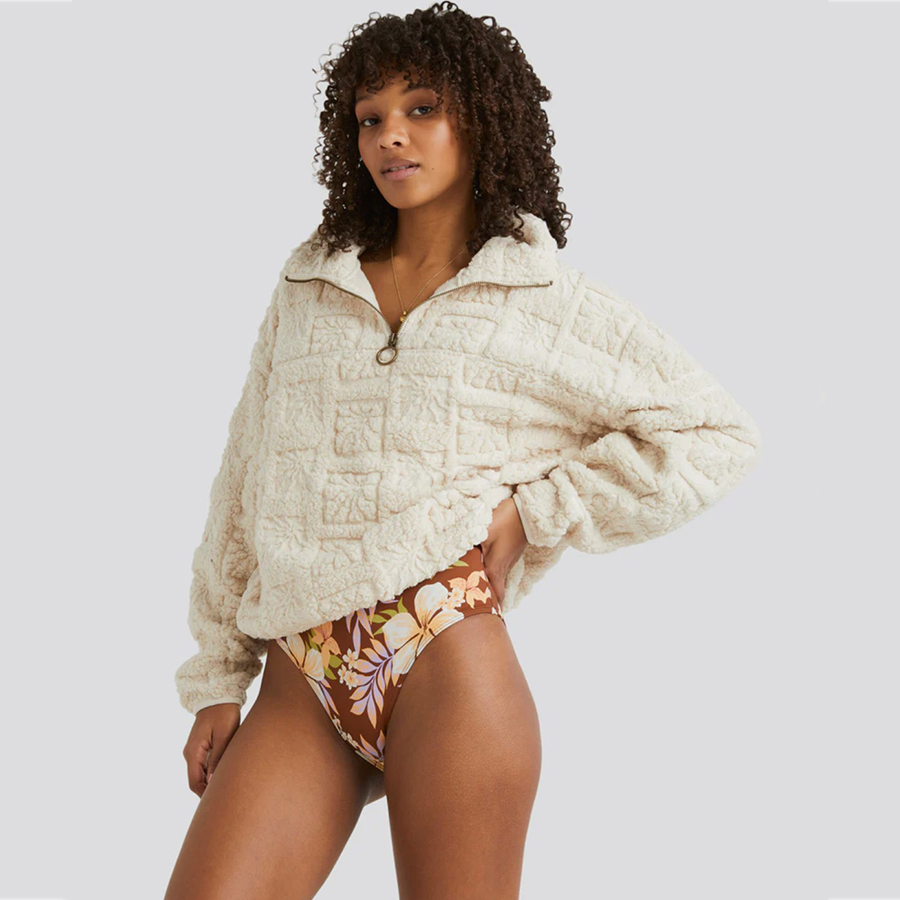 【数量有限】澳洲出口原单 春冬新款 半拉链毛毛套头保暖卫衣 女