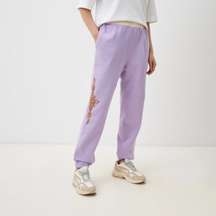 质感紫色 长裤 澳洲出口原单B家 收脚休闲加绒卫裤 女 秋冬新款