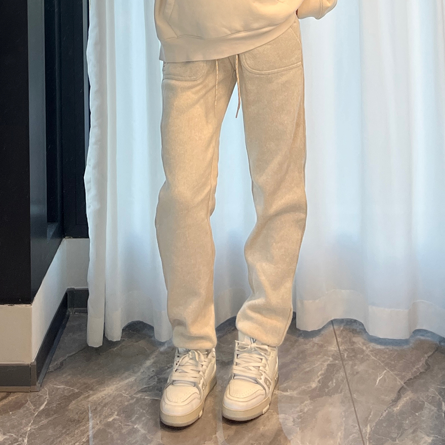 简约薄绒百搭长款卫裤