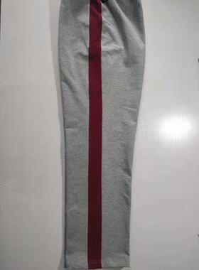可定做中小学生男女校裤灰色散口长直筒裤酒红色5厘米宽杠条松紧