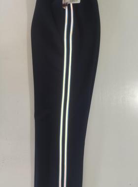 可定做中小学生男女校裤深蓝色长裤两道浅蓝色反光条有兜直筒裤棉