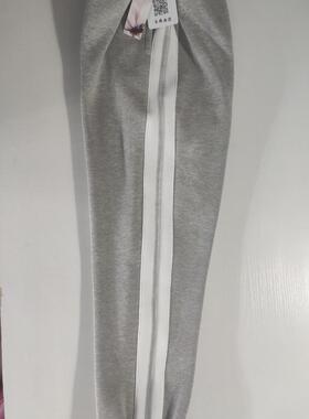 可定做中小学生男女校裤灰色长裤5厘米白边一道浅灰色杠条紧口棉