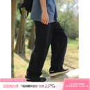 美式复古轻薄垂感休闲长裤男夏季青少年百搭宽松裤运动阔腿直筒裤