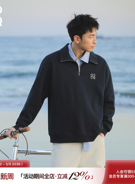 吕小虎ACTUP 半拉链长袖POLO衫男2026春季老钱风卫衣简约翻领上衣