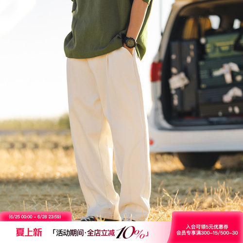 吕小虎白色高级休闲长裤男工装裤