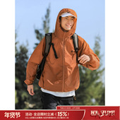 吕小虎日系复古细格纹冲锋衣男夏季 户外青少年轻薄透气夹克外套