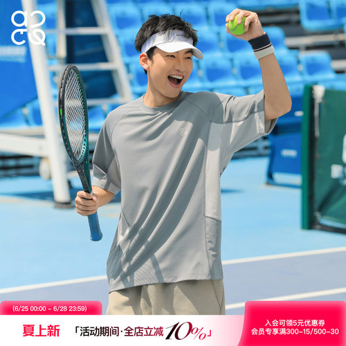 ACTUP华夫格拼接插肩短袖T恤