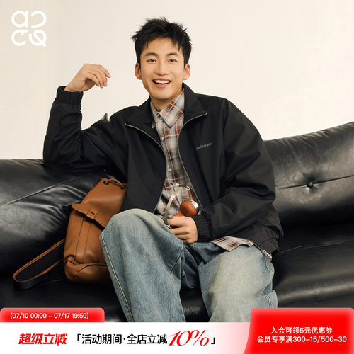 ACTUP男秋季老钱风防泼水夹克