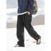 重磅420g加厚宽松直筒长裤 男士 撞色拼接加绒针织休闲裤 吕小虎冬季