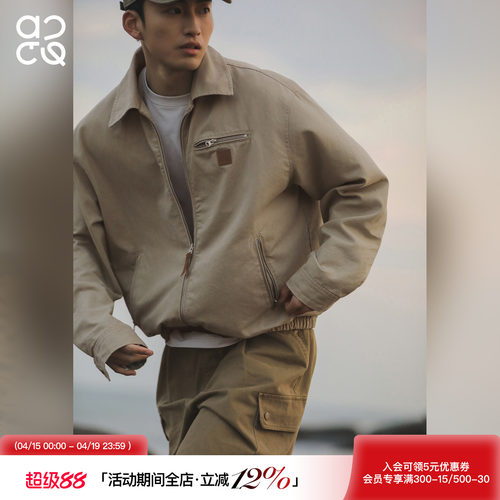 ACTUP春季男短款工装夹克耐磨