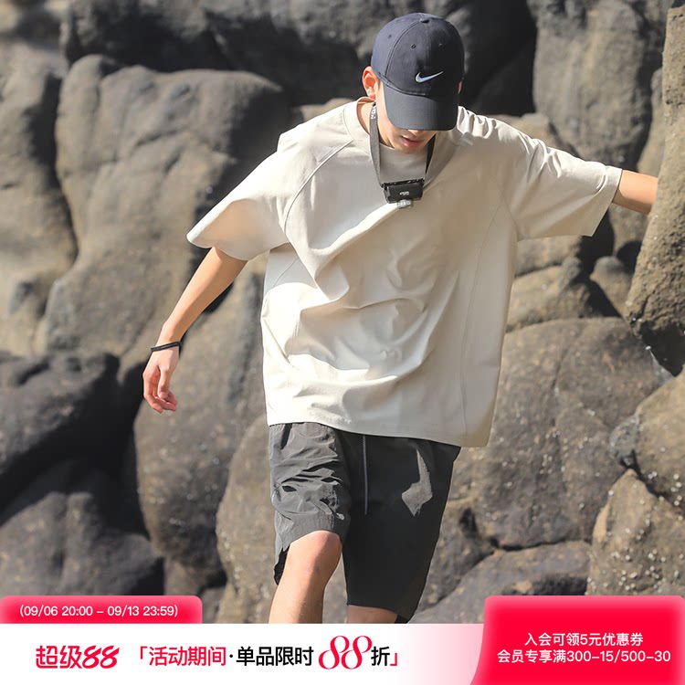 吕小虎夏季夜跑反光条短袖上衣男青少年轻薄半袖透气速干凉感T恤