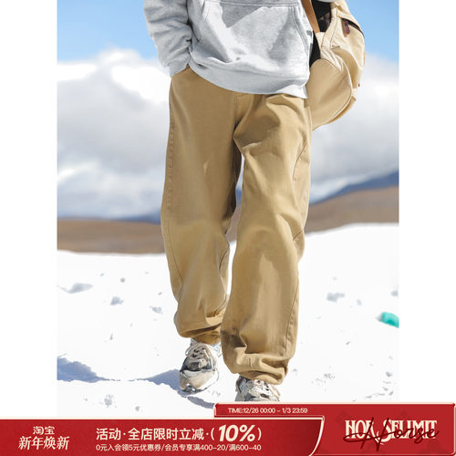 复古做旧加绒直筒长裤吕小虎