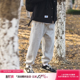 新款 宽松ins百搭休闲裤 重磅灰色卫裤 日系复古潮牌束脚裤 男士 春季