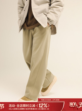 吕小虎ACTUP 冬季美式毛呢休闲裤男青少年加厚直筒裤流行宽松裤子