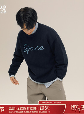 吕小虎ACTUP 冬季撞色刺绣针织衫男生新款美式潮流情侣款毛衣上衣