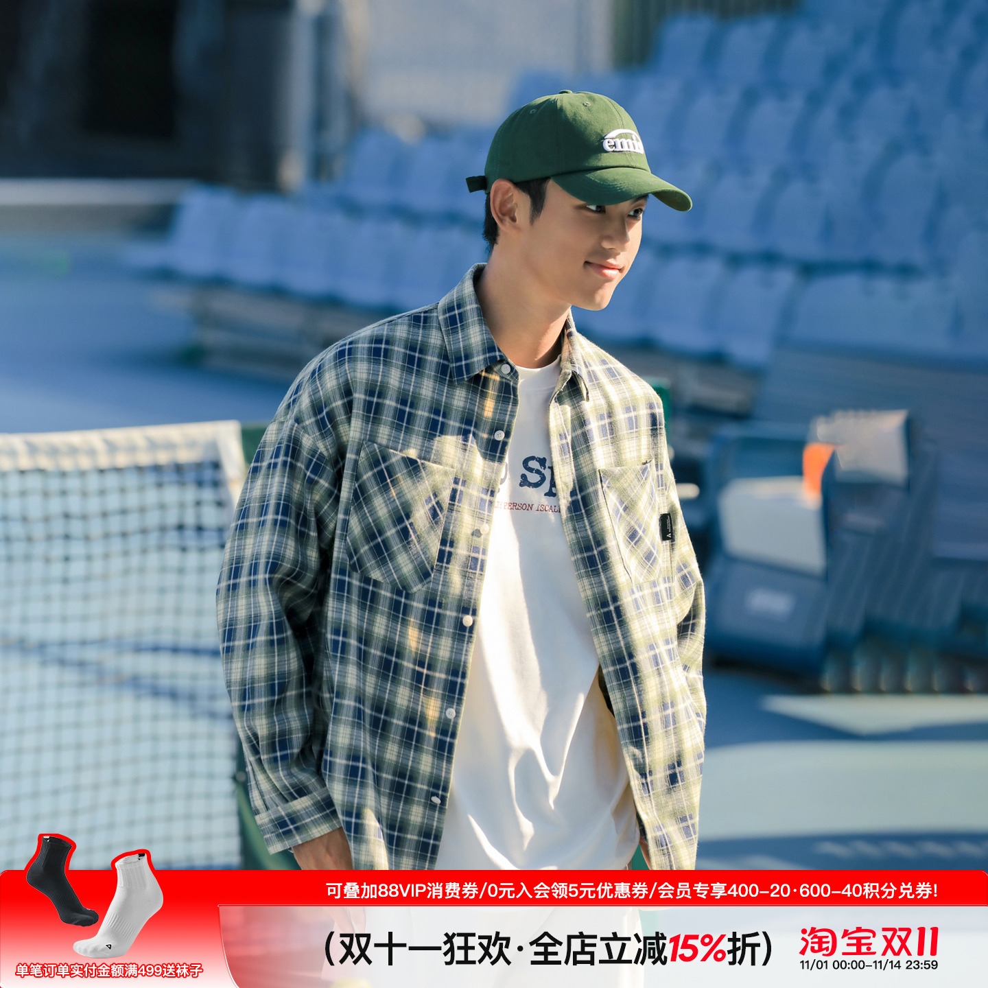 吕小虎格子长袖衬衫休闲复古开衫